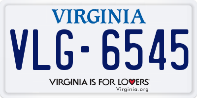 VA license plate VLG6545