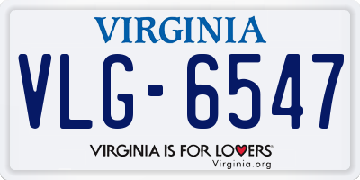 VA license plate VLG6547