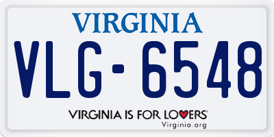 VA license plate VLG6548