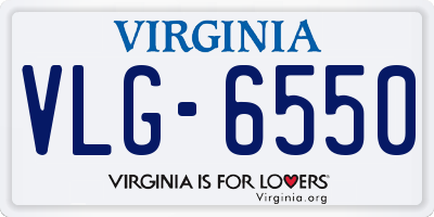 VA license plate VLG6550