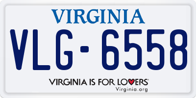 VA license plate VLG6558