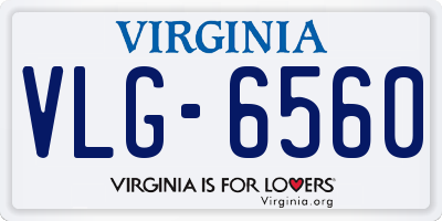 VA license plate VLG6560
