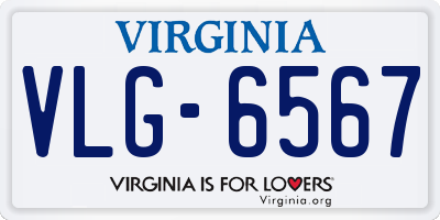 VA license plate VLG6567