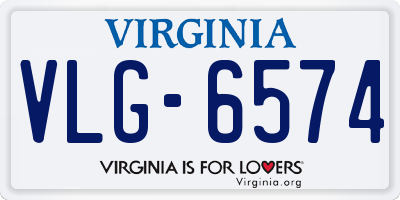 VA license plate VLG6574