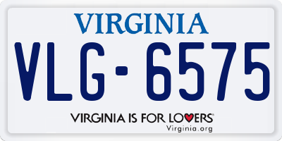 VA license plate VLG6575
