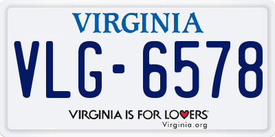 VA license plate VLG6578