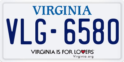 VA license plate VLG6580