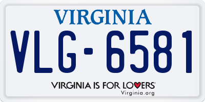 VA license plate VLG6581