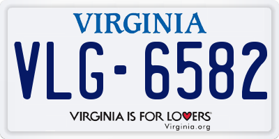VA license plate VLG6582