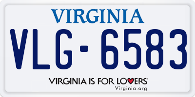 VA license plate VLG6583