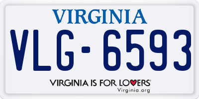VA license plate VLG6593