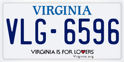 VA license plate VLG6596