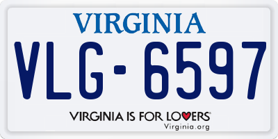 VA license plate VLG6597