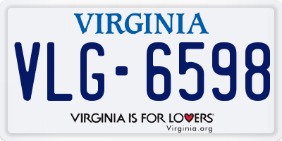 VA license plate VLG6598