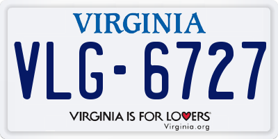 VA license plate VLG6727