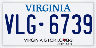 VA license plate VLG6739