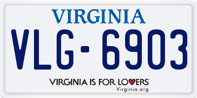 VA license plate VLG6903