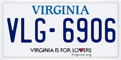 VA license plate VLG6906