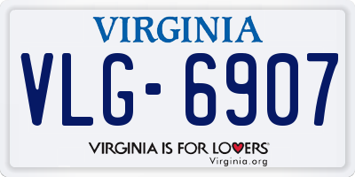 VA license plate VLG6907