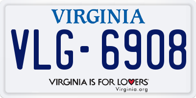 VA license plate VLG6908