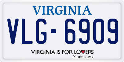 VA license plate VLG6909