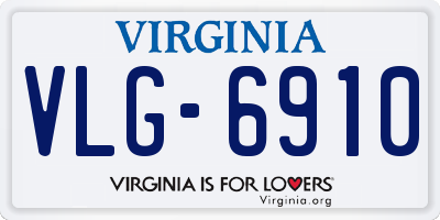 VA license plate VLG6910