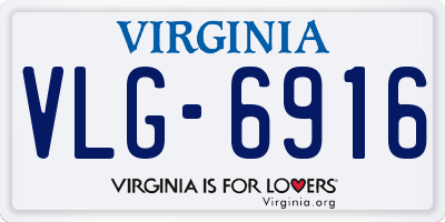 VA license plate VLG6916