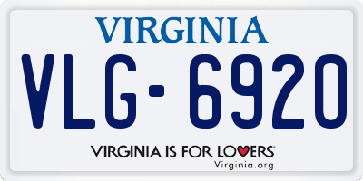 VA license plate VLG6920