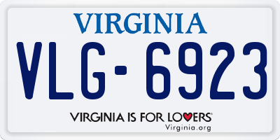 VA license plate VLG6923