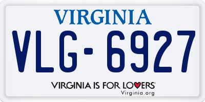 VA license plate VLG6927