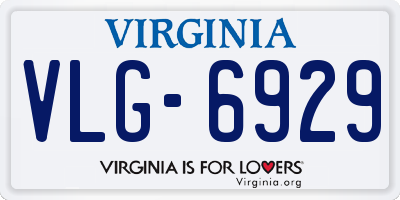 VA license plate VLG6929