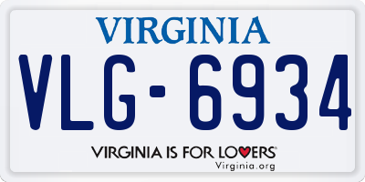 VA license plate VLG6934