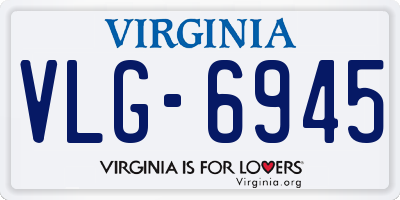 VA license plate VLG6945