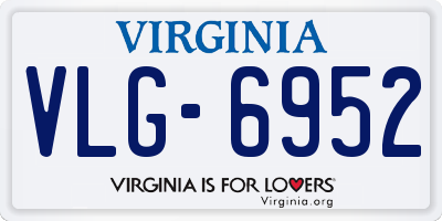 VA license plate VLG6952