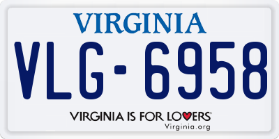 VA license plate VLG6958