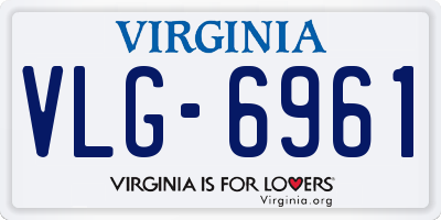 VA license plate VLG6961