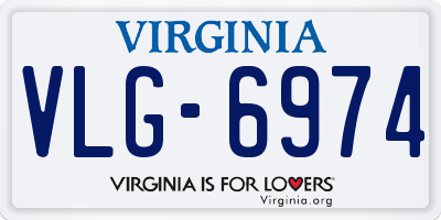 VA license plate VLG6974