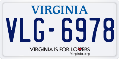 VA license plate VLG6978