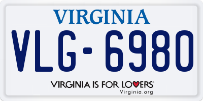 VA license plate VLG6980