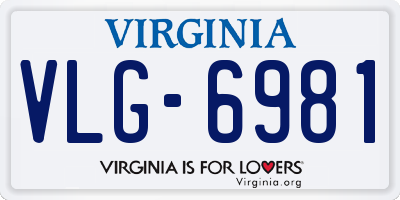 VA license plate VLG6981