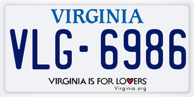 VA license plate VLG6986