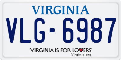 VA license plate VLG6987