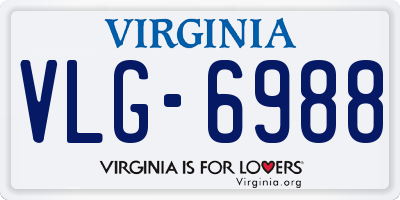 VA license plate VLG6988
