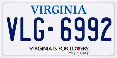 VA license plate VLG6992