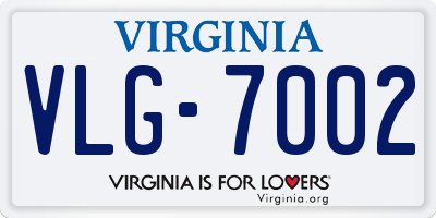 VA license plate VLG7002