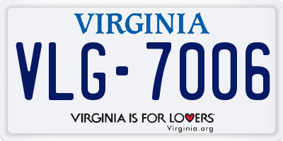 VA license plate VLG7006