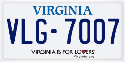 VA license plate VLG7007