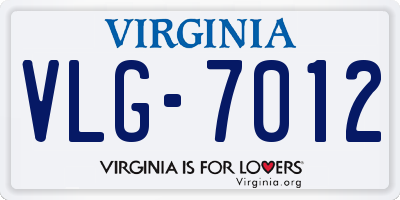 VA license plate VLG7012