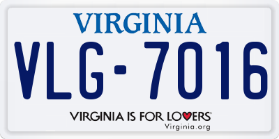 VA license plate VLG7016