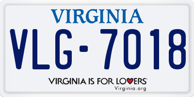 VA license plate VLG7018